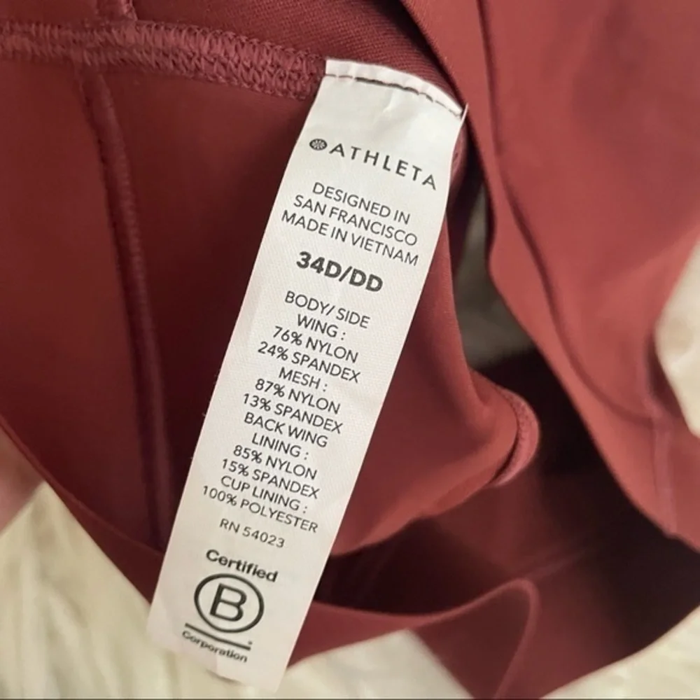 Athleta hustle sports bra rust‎ brown size 34 D/DD